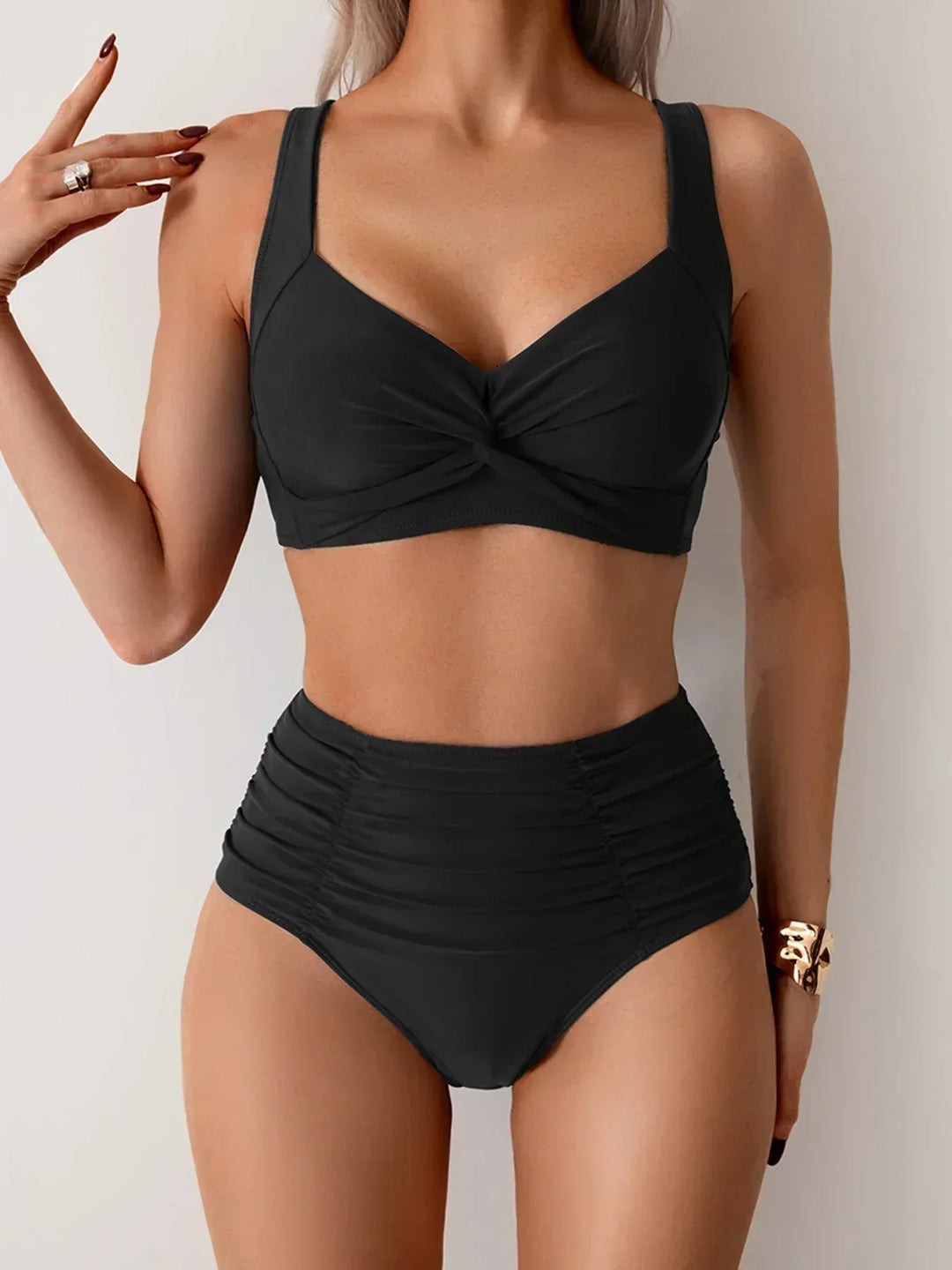 Marta | Ruffled Fabric Bandeau Bikini