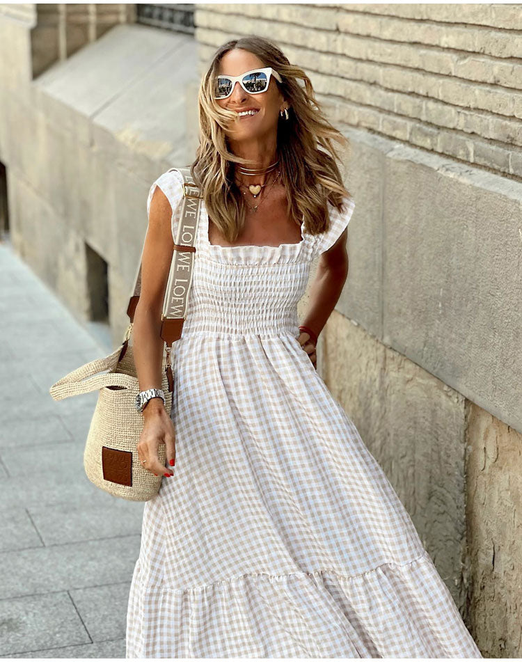 Savannah | Gingham Maxi Dress