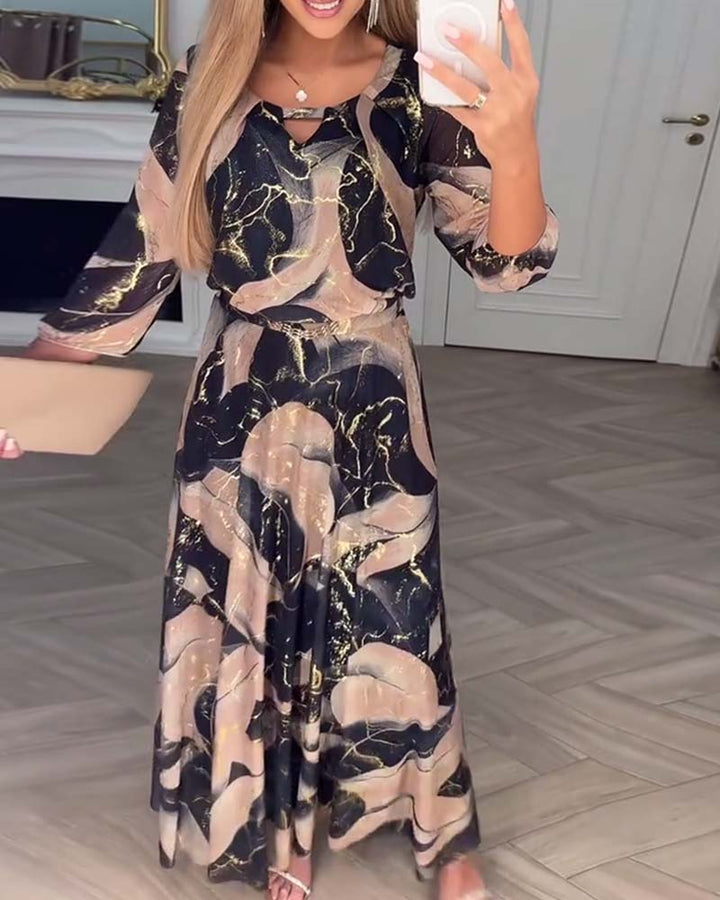 Sophie | Printed Waist Midi Dress
