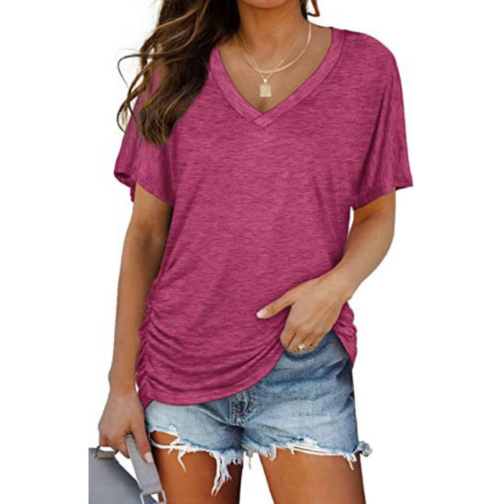 EILY | Classic V-Neck Loose Fit Shirt