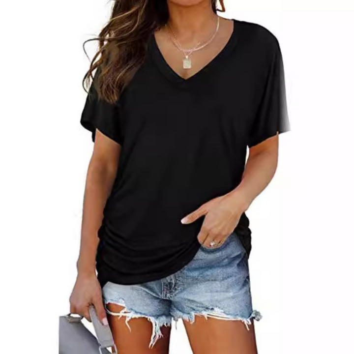 EILY | Classic V-Neck Loose Fit Shirt