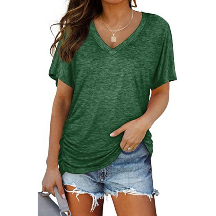 EILY | Classic V-Neck Loose Fit Shirt