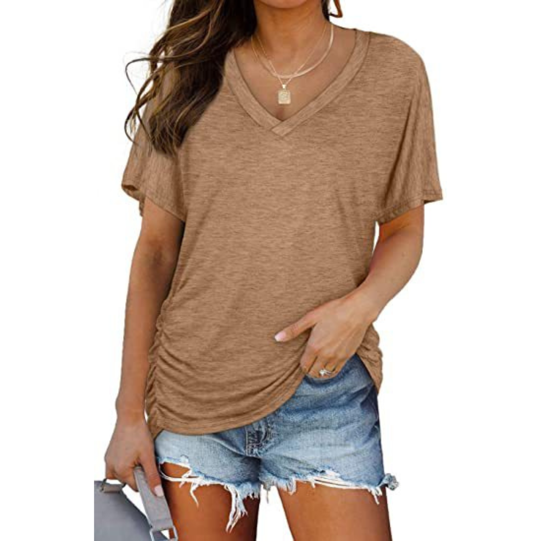 EILY | Classic V-Neck Loose Fit Shirt
