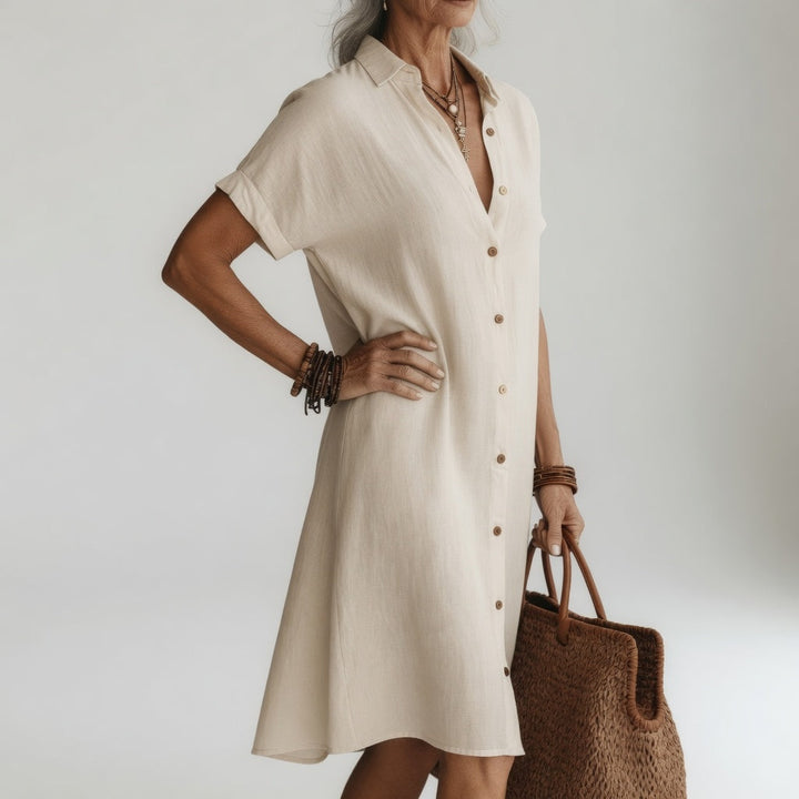 Évanélie | Premium Breathable Midi Shirt Dress