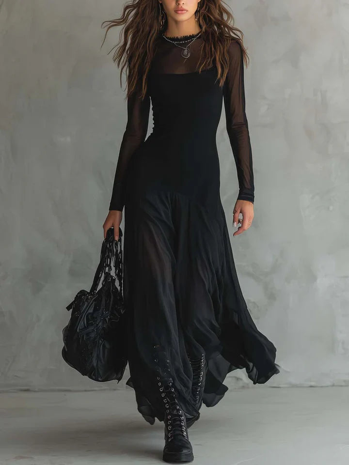 Orlina | Sheer Layered Flow Dress