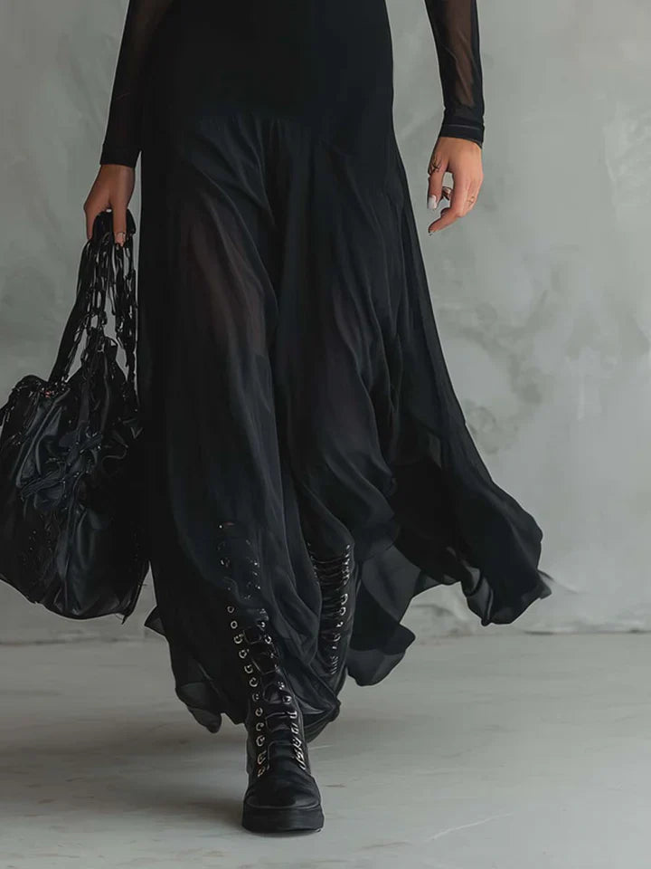 Orlina | Sheer Layered Flow Dress