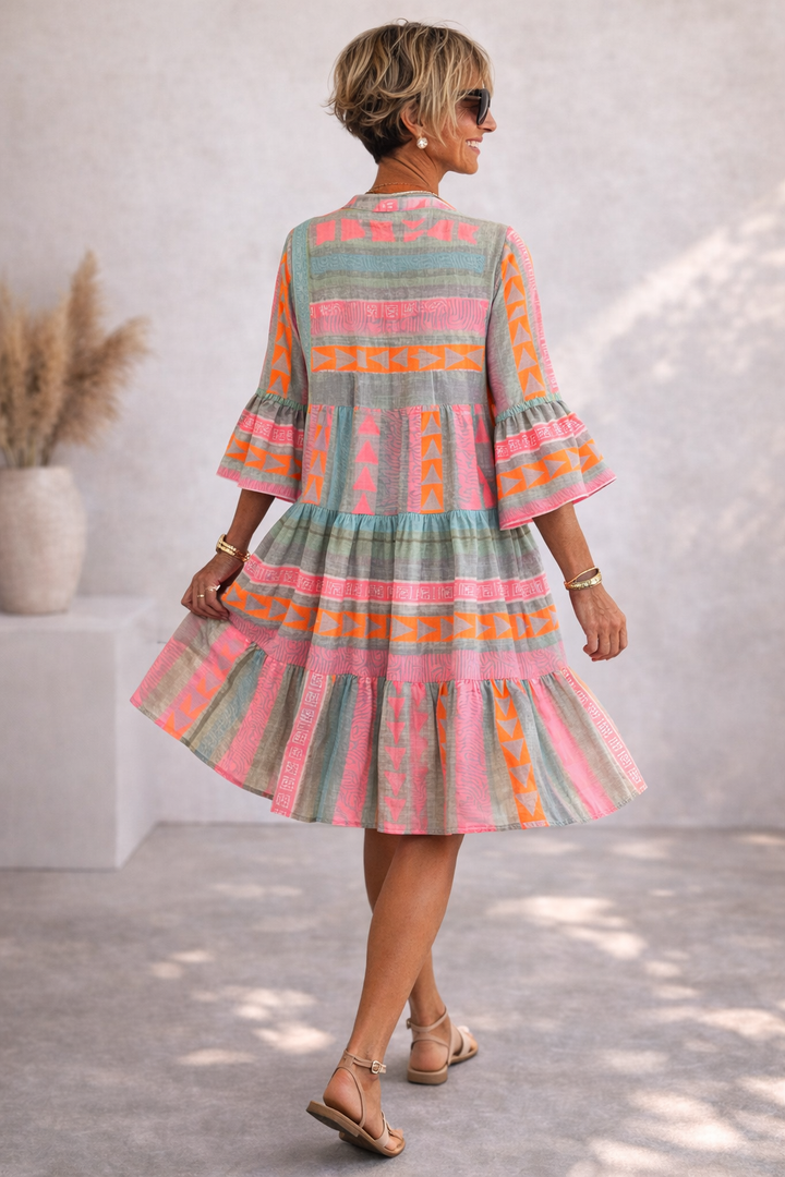Lucy | Patterned Flowing Midi Dress