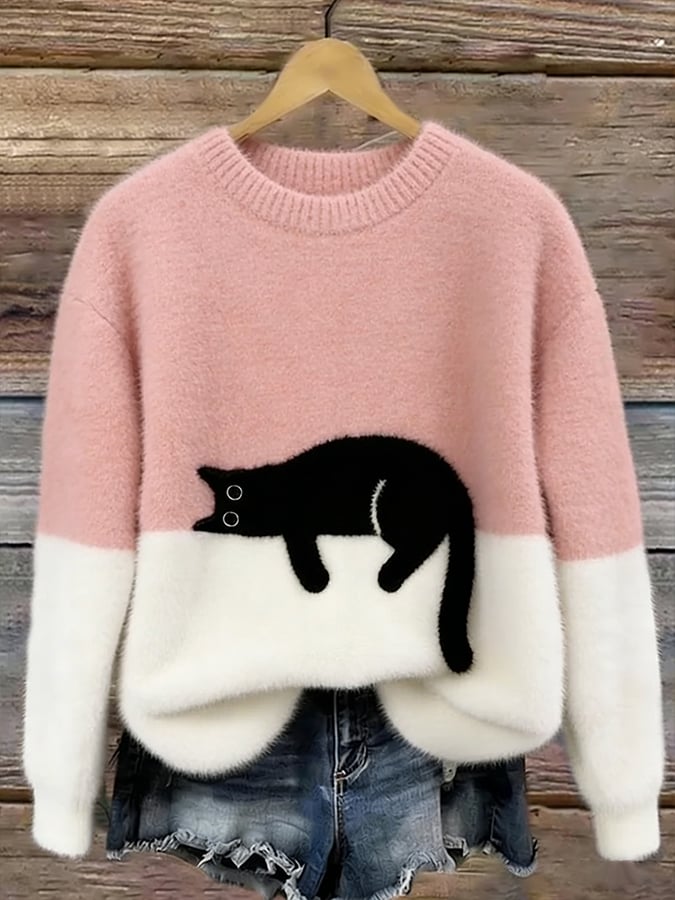 Luna | Cat Print Sweater