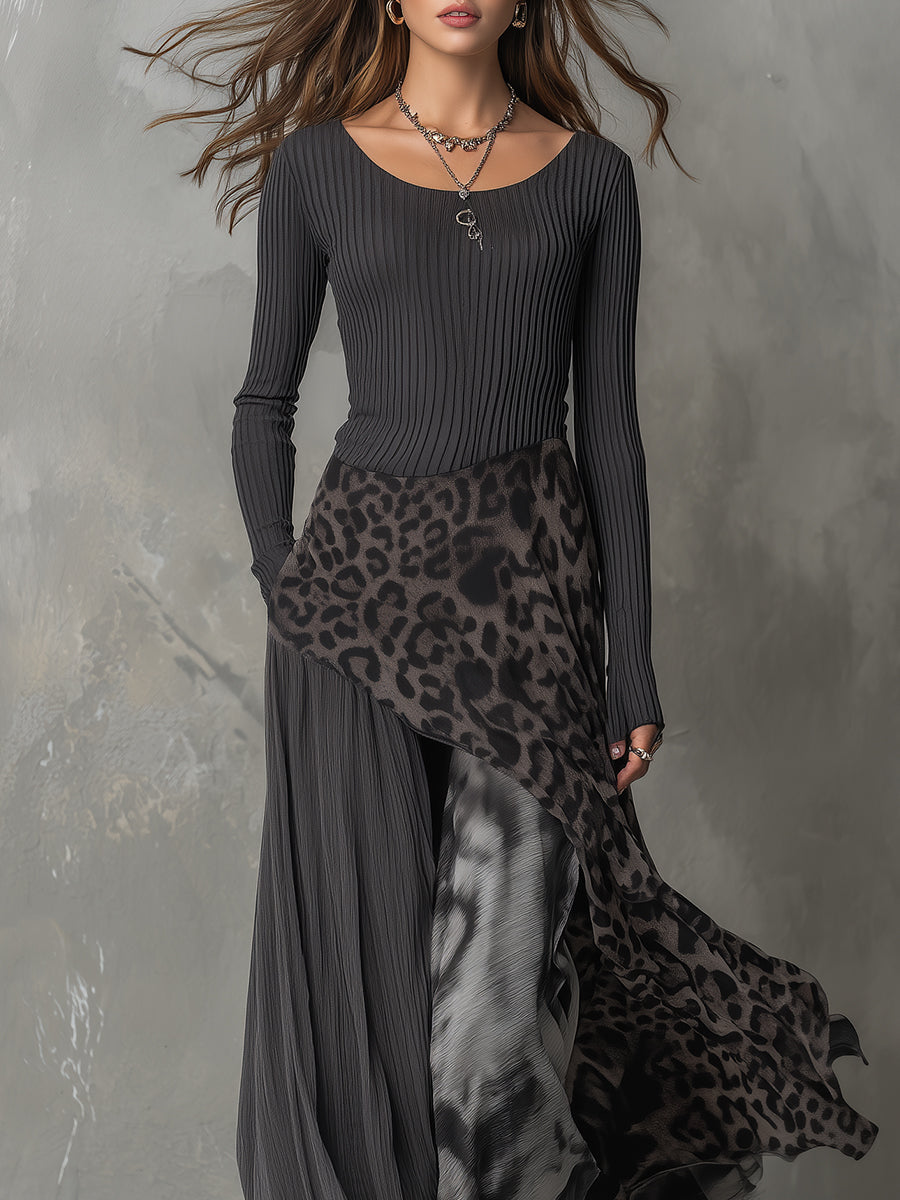 Rivah | Bohemian Leopard Print Maxi Dress