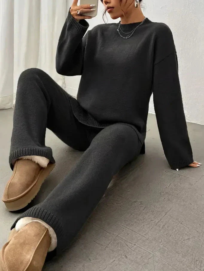 Lily™ - Warm Ribbed Casual Pantsuit
