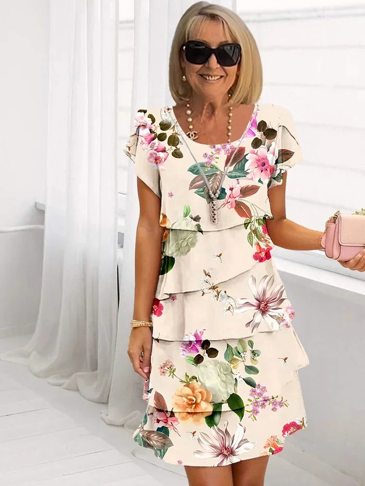 Laura | Floral Tiered Midi Dress