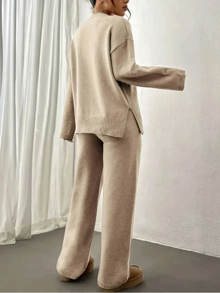 Lily™ - Warm Ribbed Casual Pantsuit