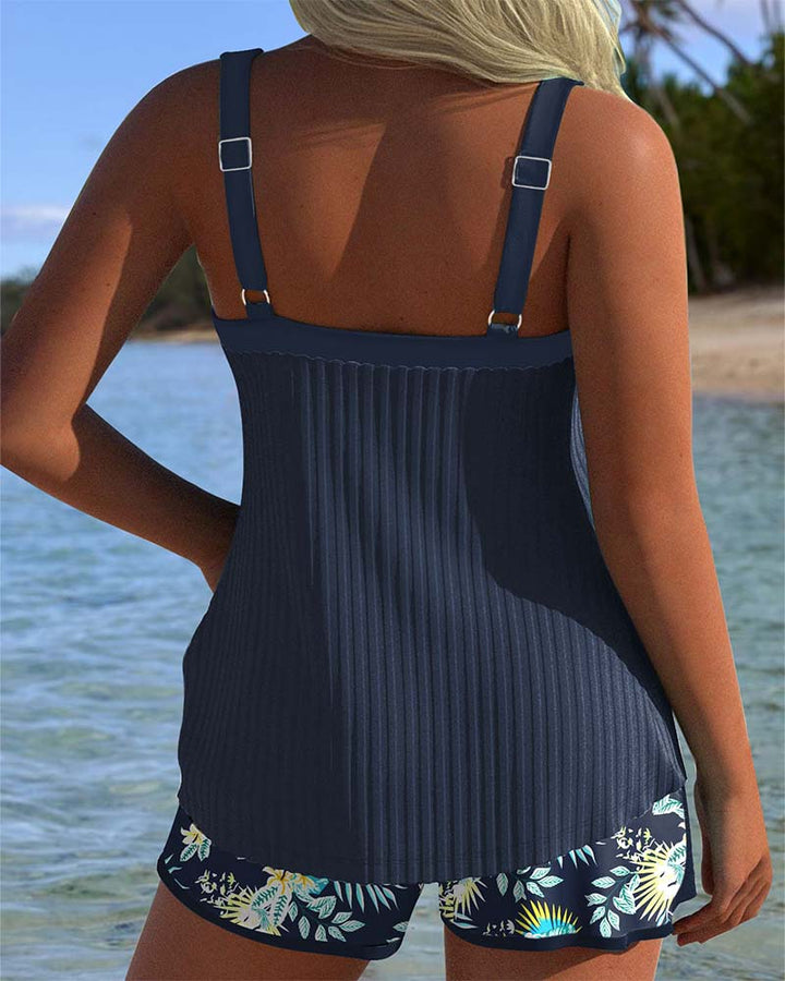 Carla | Striped Swimsuit with Beach Shorts