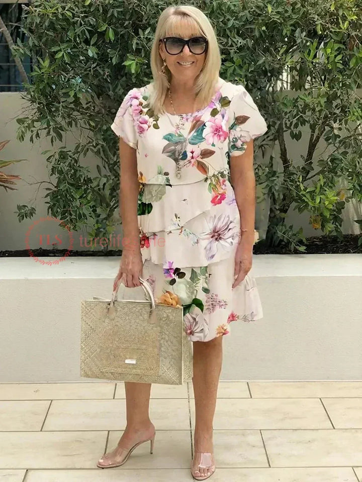 Laura | Floral Tiered Midi Dress