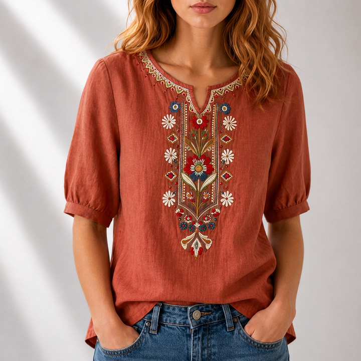 Claire | Embroidered Boho Blouse