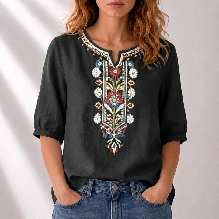 Claire | Embroidered Boho Blouse