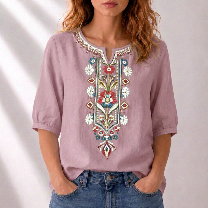 Claire | Embroidered Boho Blouse