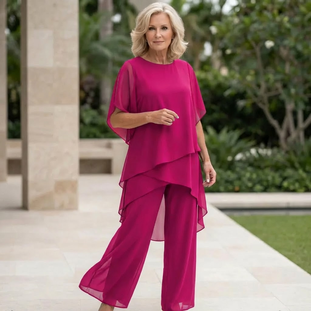Samatha | Suit with Draped Palazzo Pants