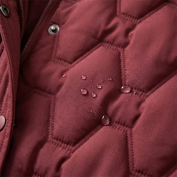 Sophie | Long Quilted Down Coat With A Hood