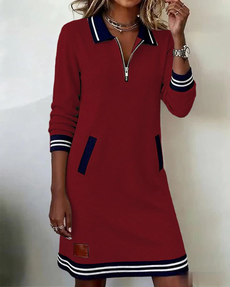 Sylvia | Chic Long-Sleeve Cotton Dress