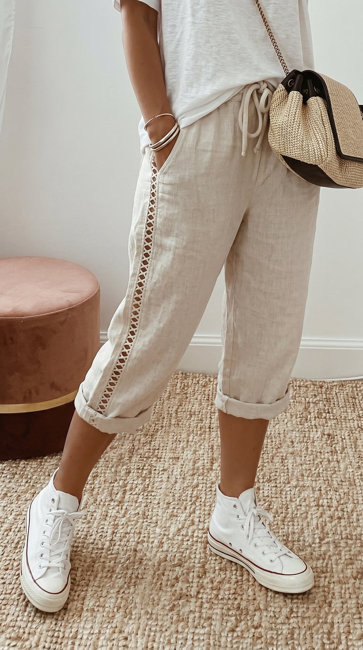 Olivia | Lace Capri Pants