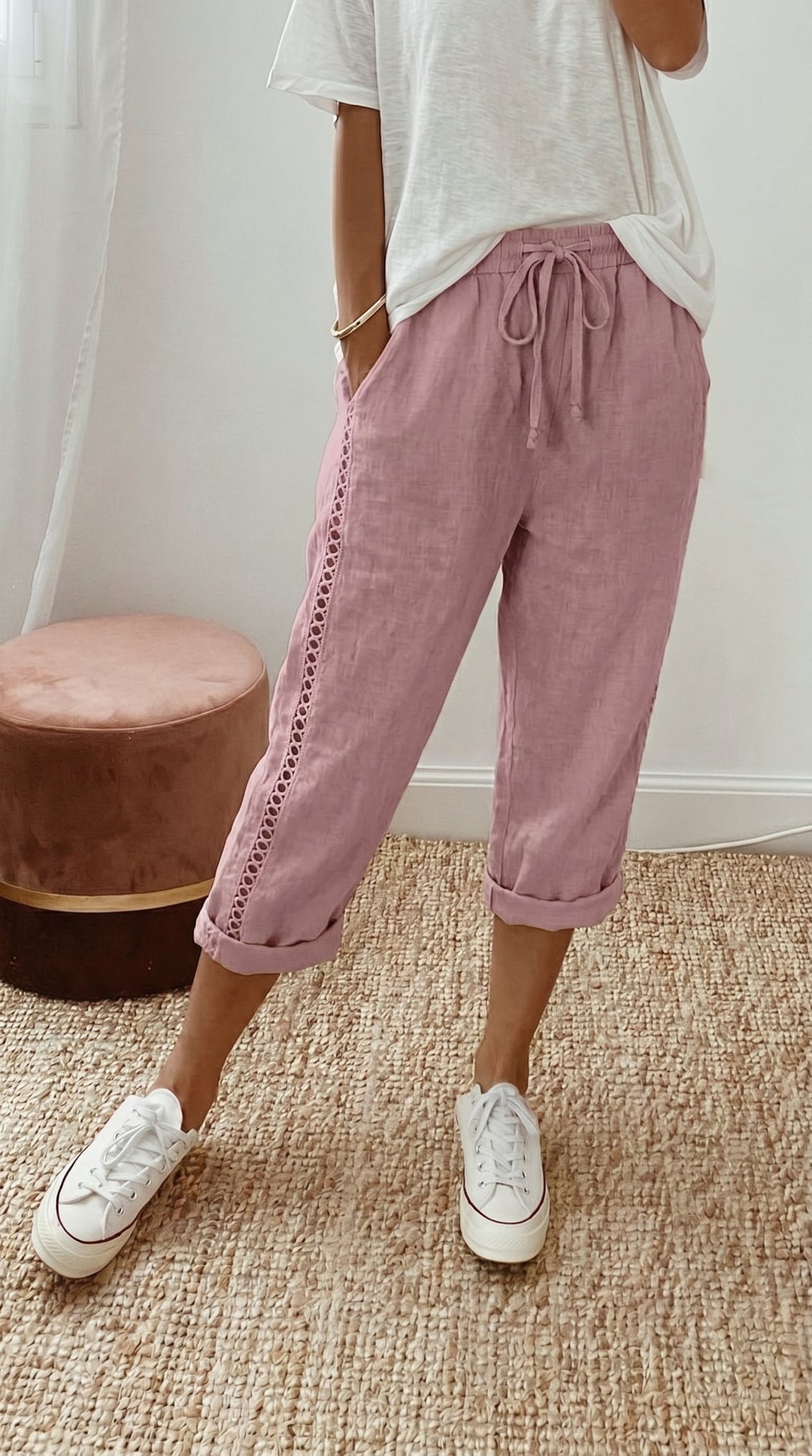 Olivia | Lace Capri Pants