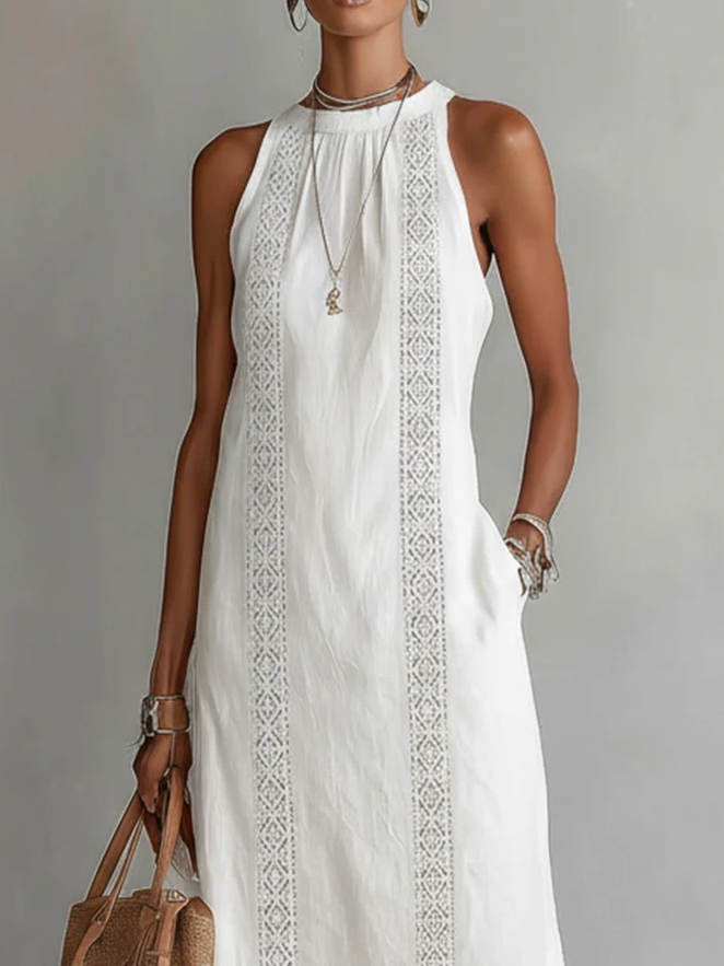 Jimena | Midi Dress with Mandarin Collar