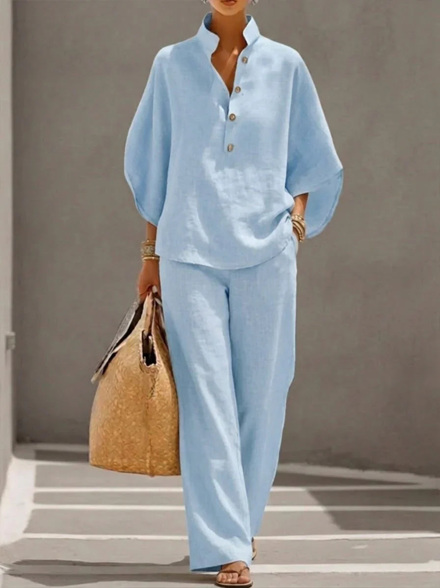 Maribel | With Batwing Sleeves and Wide Pants