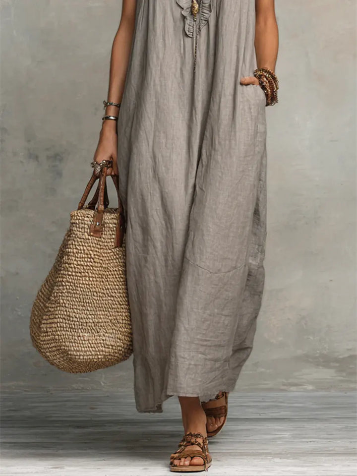 Corin | Flowy Linen Boho Maxi Dress