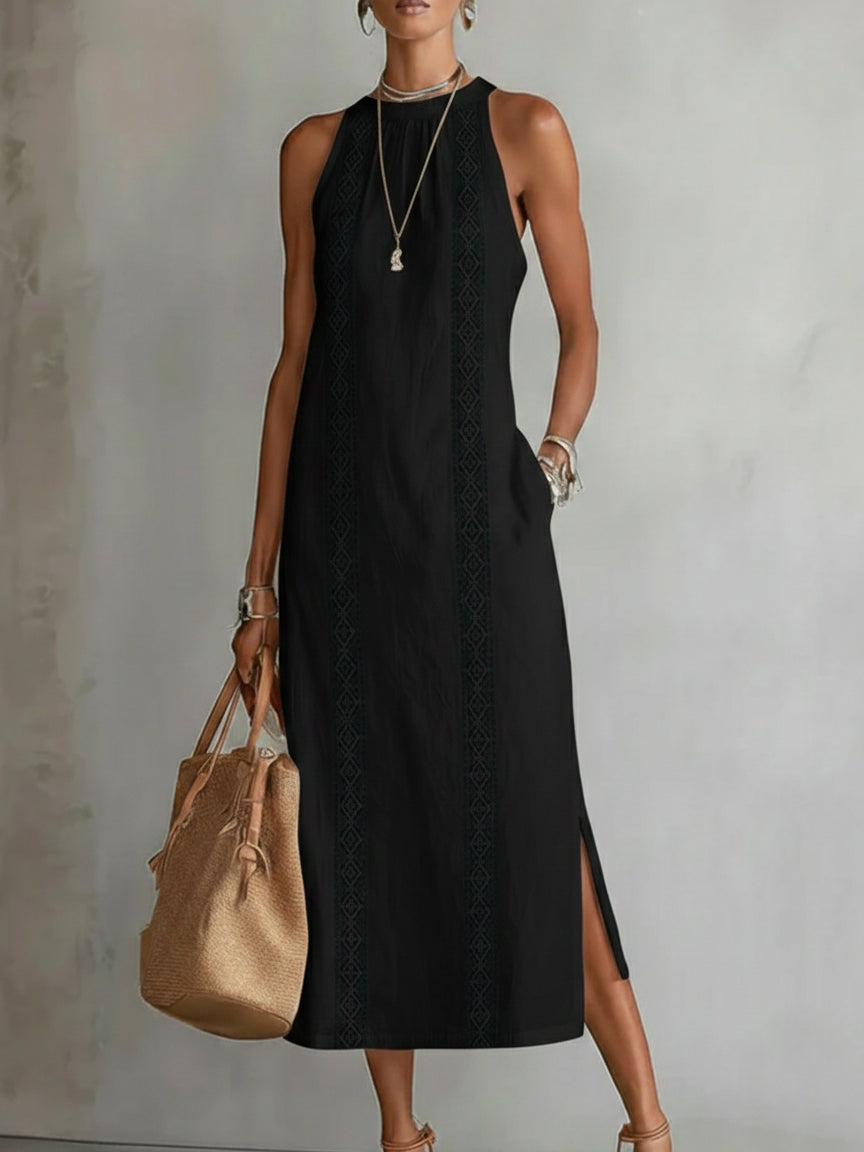 Jimena | Midi Dress with Mandarin Collar