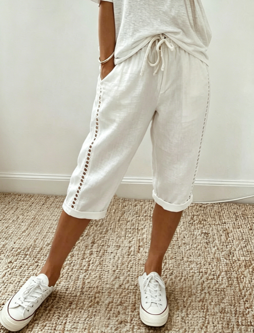 Olivia | Lace Capri Pants